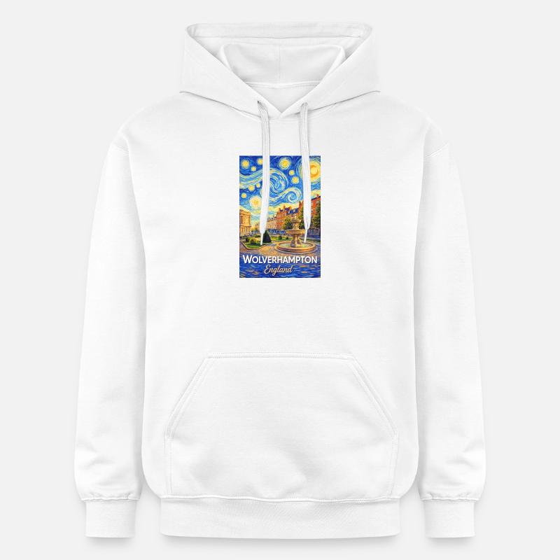 Wolverhampton, Angleterre, Nuit étoilée - Sweat à capuche Softstyle® Gildan Unisexe - blanc