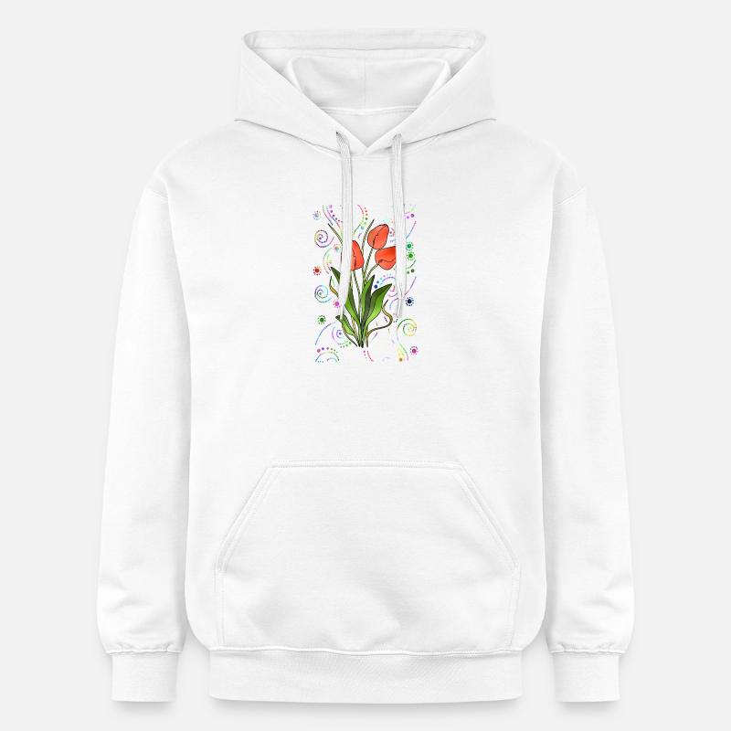 Fleur - Sweat à capuche Softstyle® Gildan Unisexe - blanc