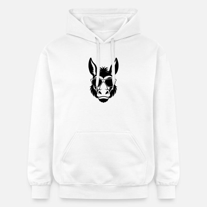 Lunettes de soleil face d’âne - Sweat à capuche Softstyle® Gildan Unisexe - blanc