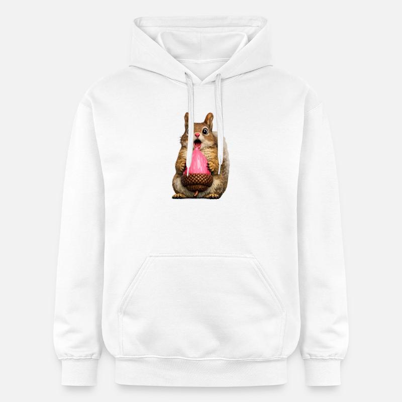 Clin d’œil Écureuil Gland Rose - Sweat à capuche Softstyle® Gildan Unisexe - blanc