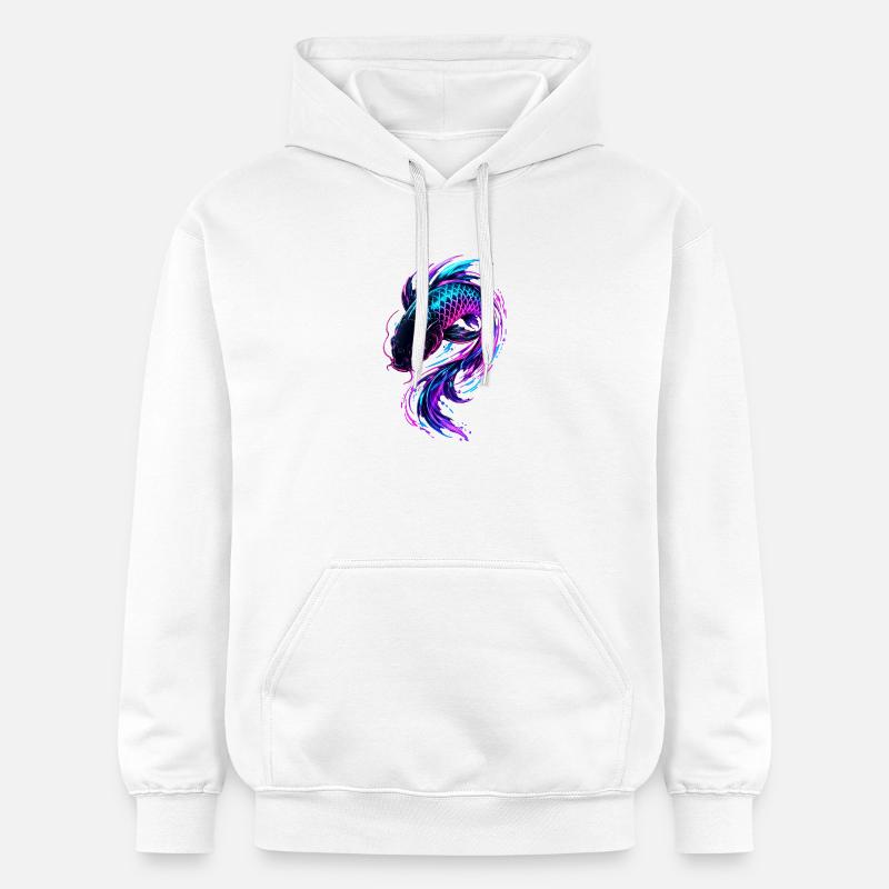 Flux de Koi Néon - Sweat à capuche Softstyle® Gildan Unisexe - blanc