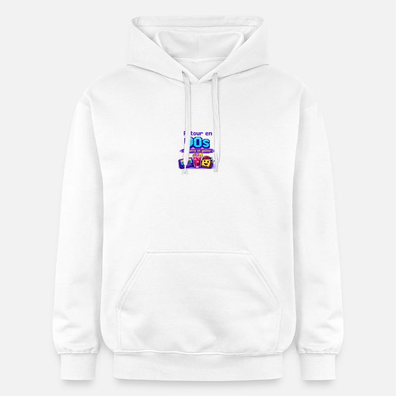Retour en 90s: cassette et goûter - Sweat à capuche Softstyle® Gildan Unisexe - blanc