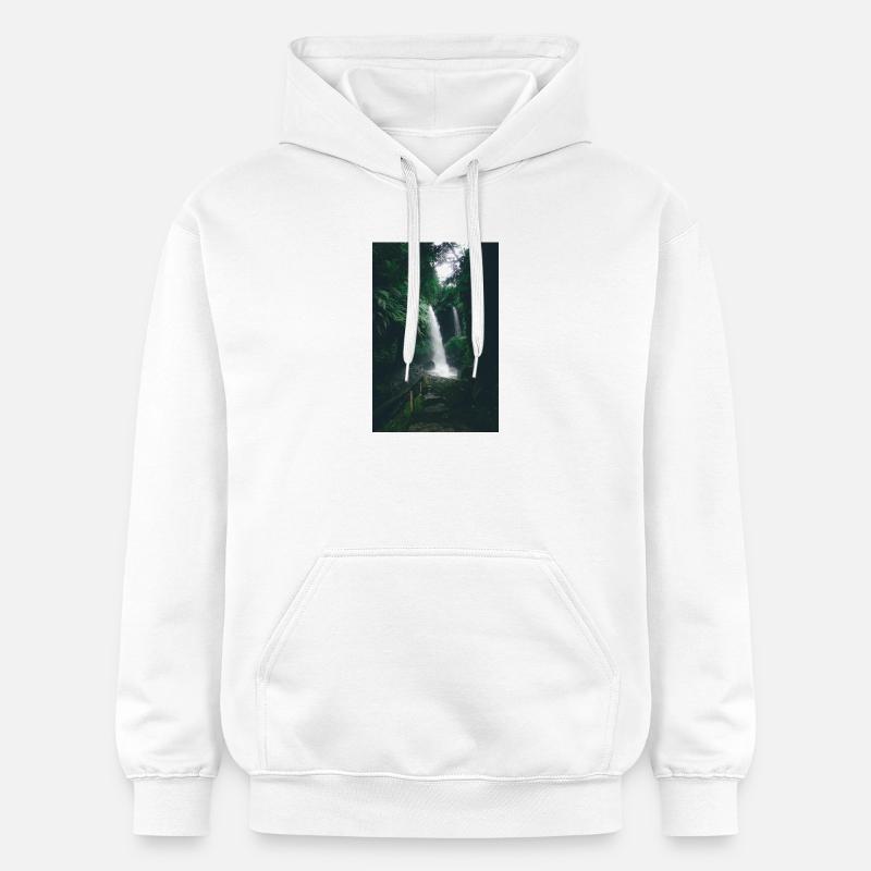 Cascade dans la Jungle Verte - Sweat à capuche Softstyle® Gildan Unisexe - blanc