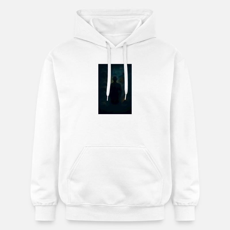 Des puzzles d’ombre dans le brouillard - Sweat à capuche Softstyle® Gildan Unisexe - blanc