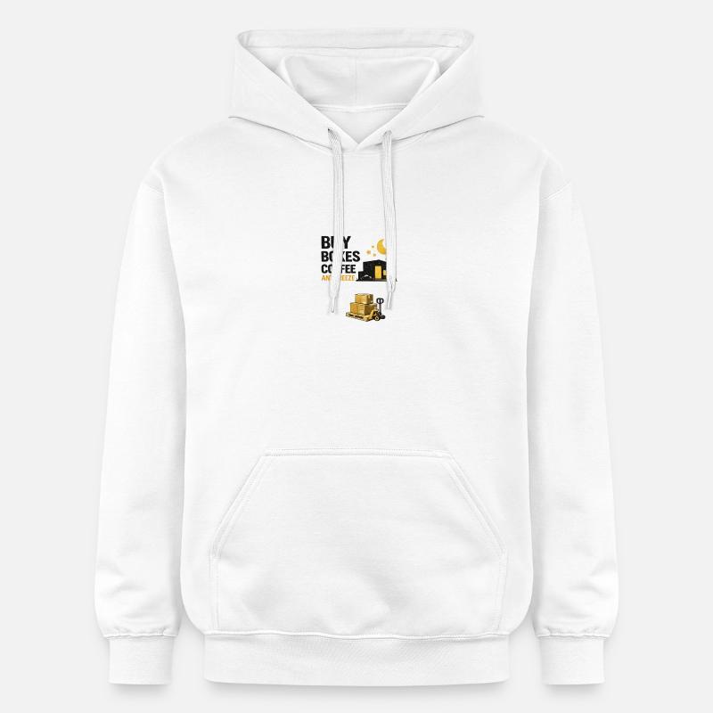 Night Shift Boxes Coffee Antifreeze - Gildan Unisex Softstyle® Midweight Hoodie - white
