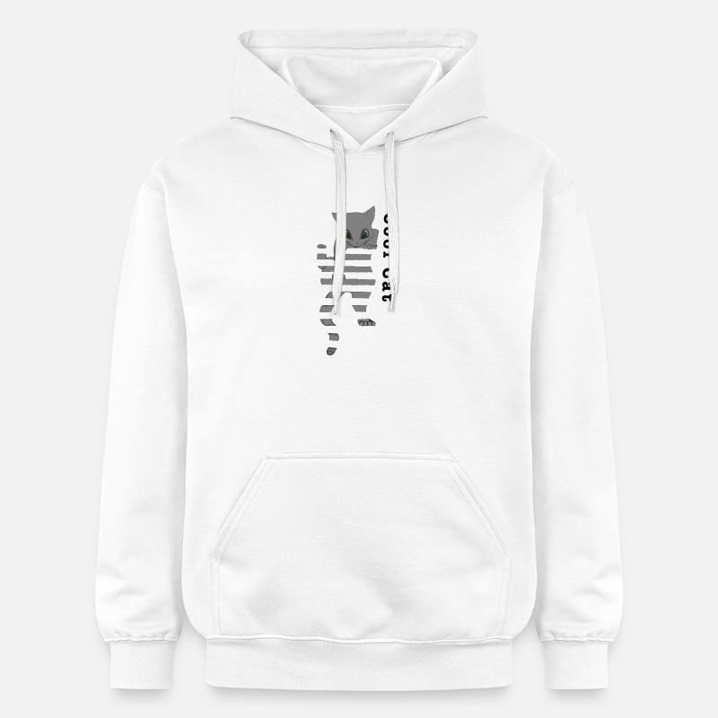 Chat cool - Sweat à capuche Softstyle® Gildan Unisexe - blanc