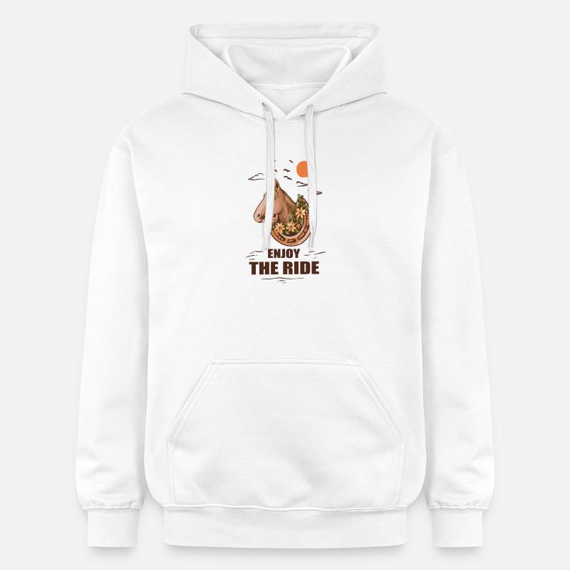 Cheval et cavalier - Sweat à capuche Softstyle® Gildan Unisexe - blanc