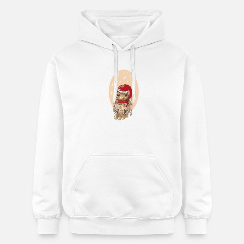 Bruant oiseau de Noël - Sweat à capuche Softstyle® Gildan Unisexe - blanc