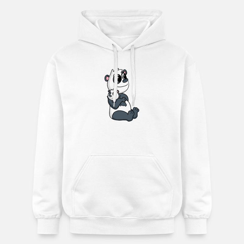 Panda Family - Panda avec bébé - Sweat à capuche Softstyle® Gildan Unisexe - blanc