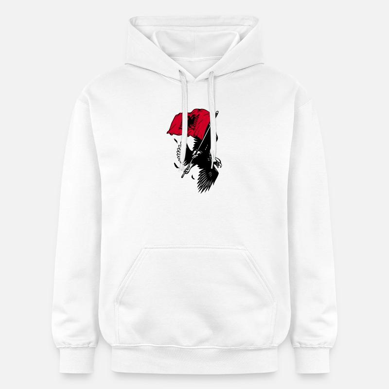 Aigle albanais avec drapeau - Sweat à capuche Softstyle® Gildan Unisexe - blanc