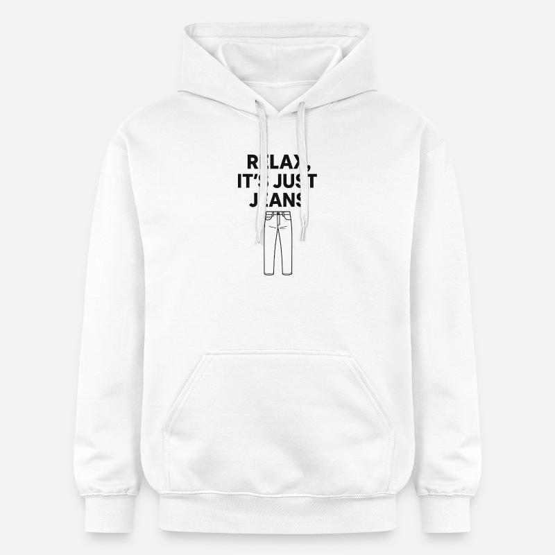 Détendez-vous, c’est juste un jean - Sweat à capuche Softstyle® Gildan Unisexe - blanc