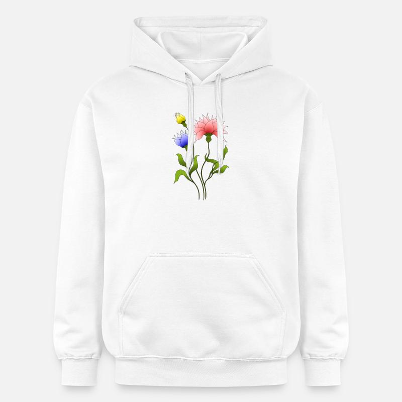 Fleur - Sweat à capuche Softstyle® Gildan Unisexe - blanc