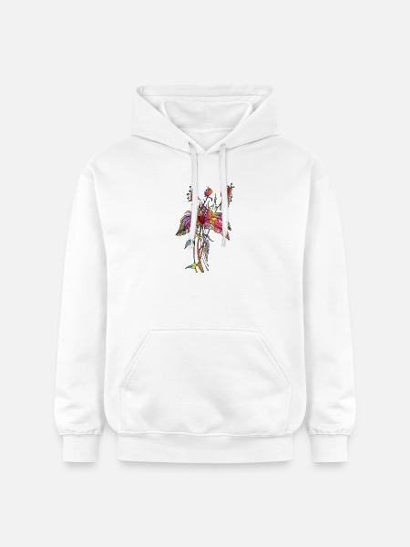 Fleur - Sweat à capuche Softstyle® Gildan Unisexe - blanc