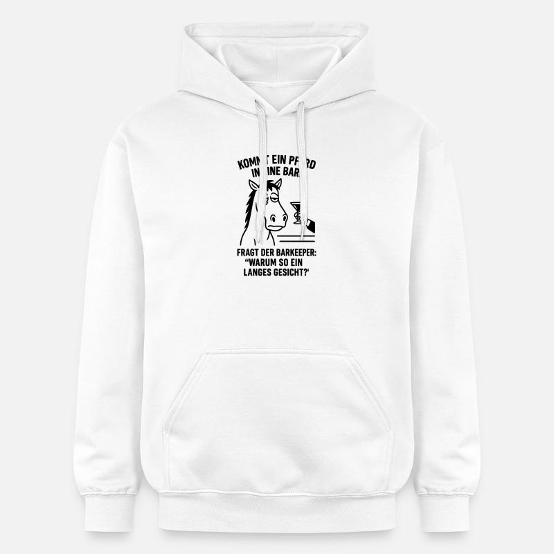 Cheval dans le bar - Sweat à capuche Softstyle® Gildan Unisexe - blanc