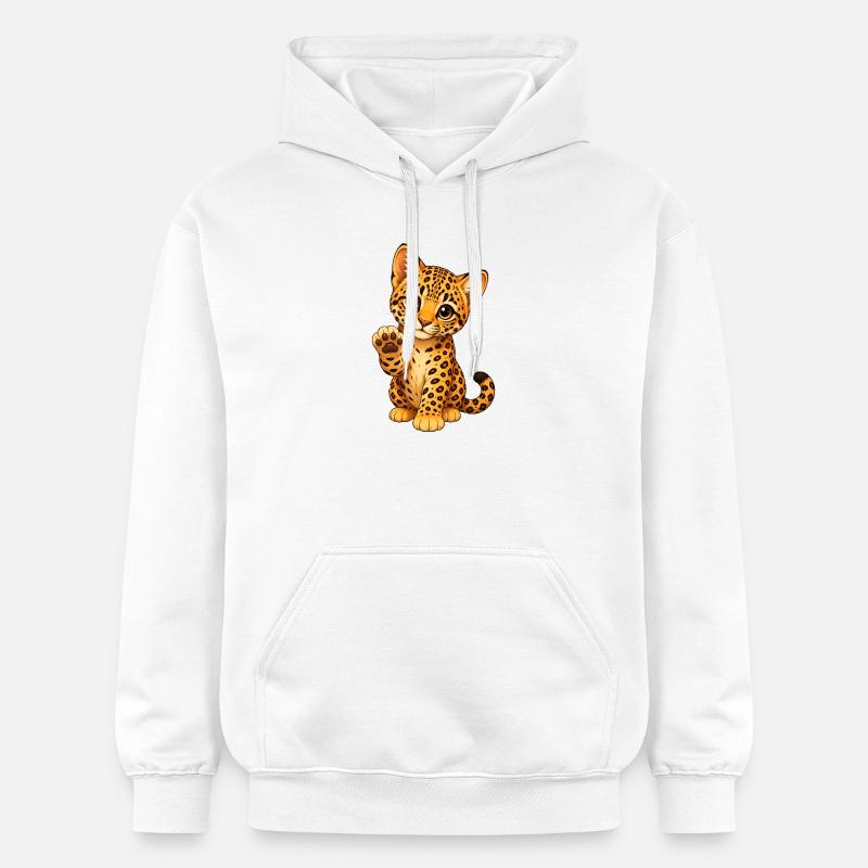 Chaton en apparence de léopard - Sweat à capuche Softstyle® Gildan Unisexe - blanc