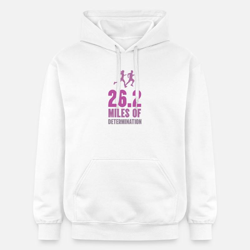 Marathon - 26,2 miles de détermination - Sweat à capuche Softstyle® Gildan Unisexe - blanc