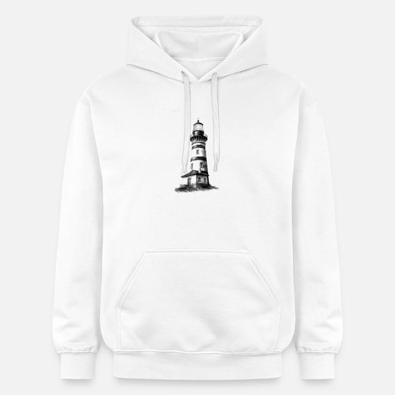 Lighthouse design for self-design - Gildan Unisex Softstyle® Midweight Hoodie - white