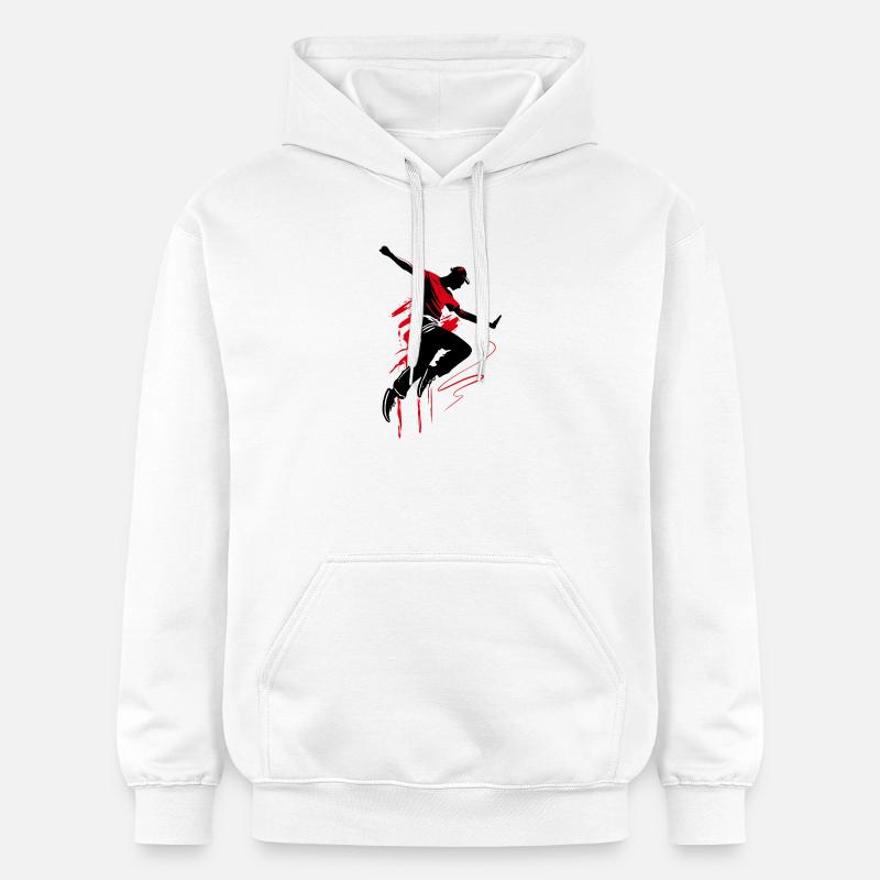 Breakdancer Dancer Silhouette en Rouge Noir - Sweat à capuche Softstyle® Gildan Unisexe - blanc