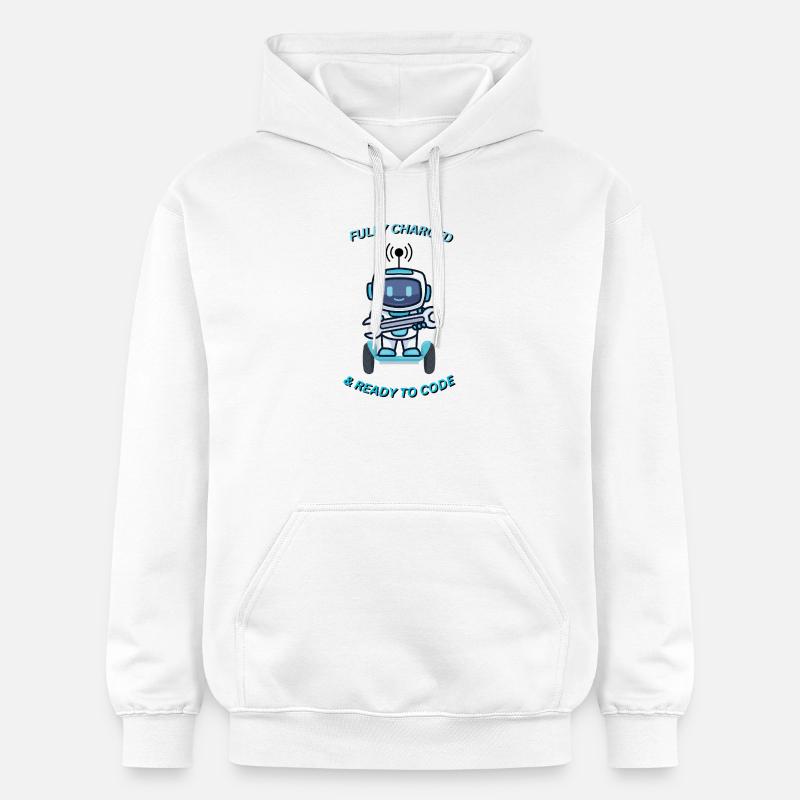Robot avec clé - Sweat à capuche Softstyle® Gildan Unisexe - blanc