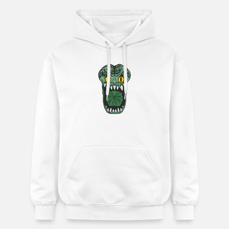 Émeraude Grotesque Croc Créature - Sweat à capuche Softstyle® Gildan Unisexe - blanc