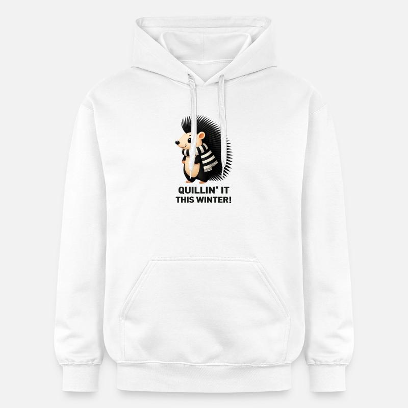 Quillin' it cet hiver ! - Sweat à capuche Softstyle® Gildan Unisexe - blanc