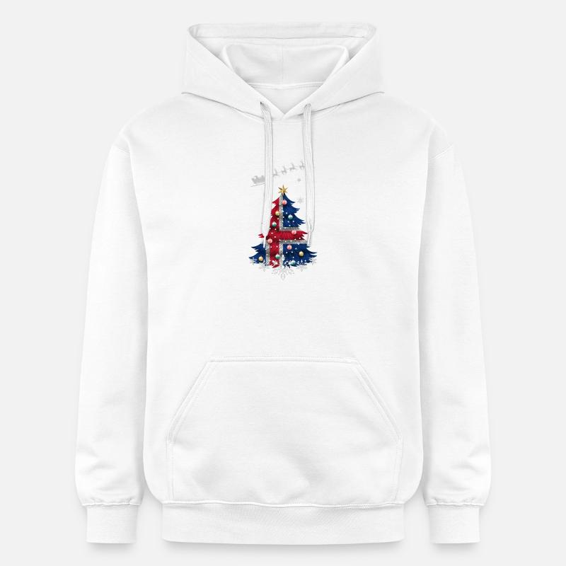 Sapin de Noël avec drapeau islandais - Sweat à capuche Softstyle® Gildan Unisexe - blanc