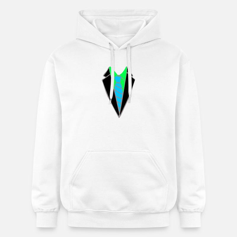 Veste fluo avec lien bleu - Sweat à capuche Softstyle® Gildan Unisexe - blanc