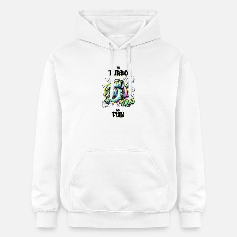 Pas de turbo, pas de plaisir. - Sweat à capuche Softstyle® Gildan Unisexe - blanc