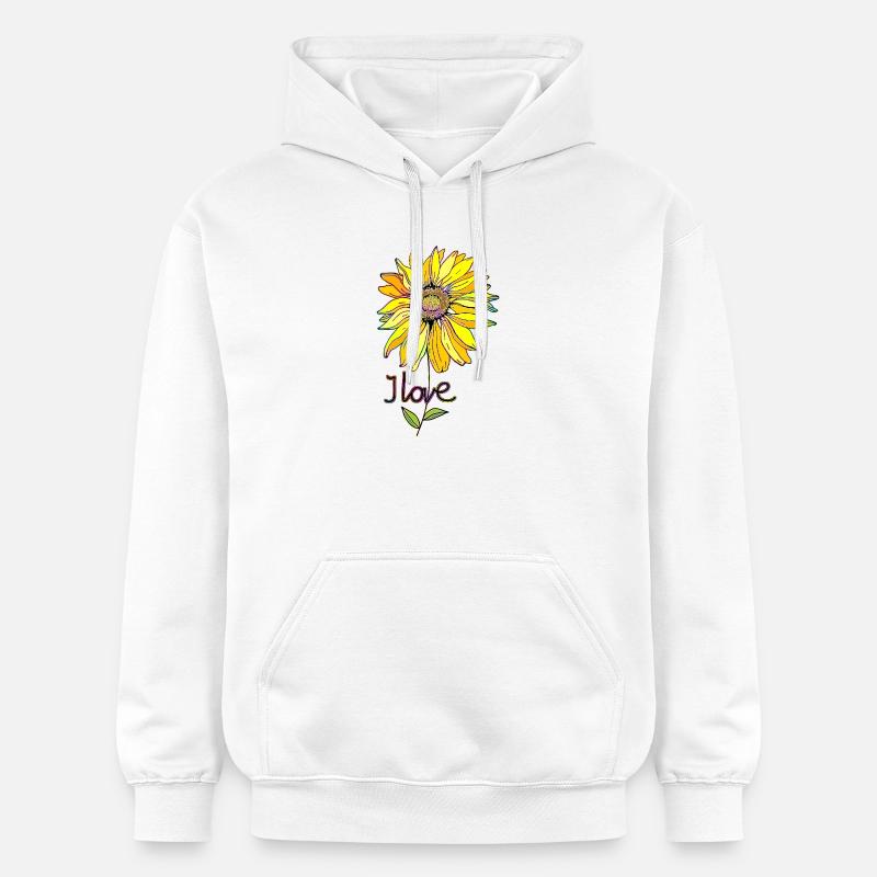 Fleur - Sweat à capuche Softstyle® Gildan Unisexe - blanc