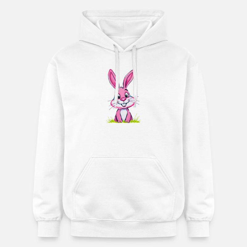 Lapin de Pâques Rose - Sweat à capuche Softstyle® Gildan Unisexe - blanc