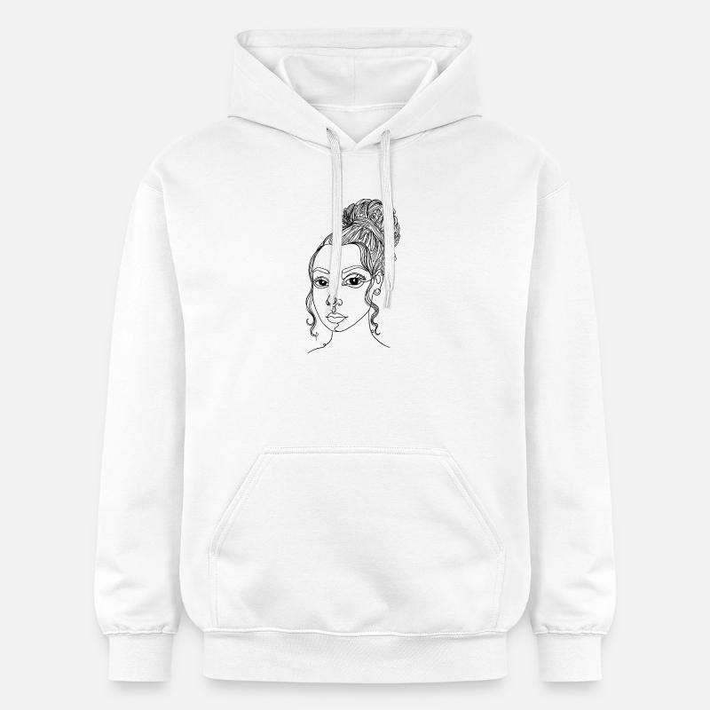 Femme abstraite : Une ligne - Sweat à capuche Softstyle® Gildan Unisexe - blanc