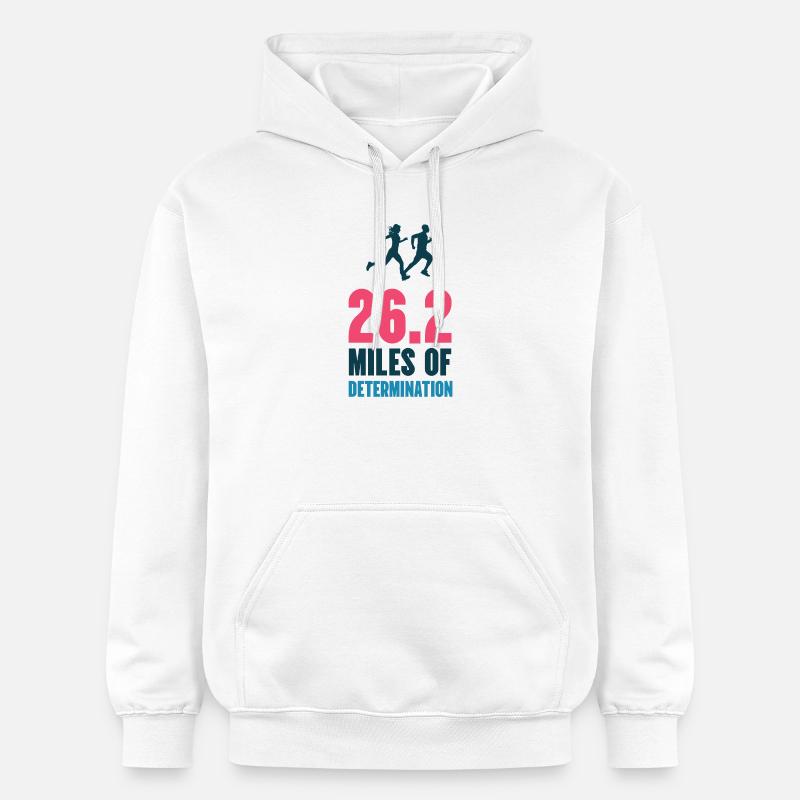 Marathon - 26,2 miles de détermination - Sweat à capuche Softstyle® Gildan Unisexe - blanc