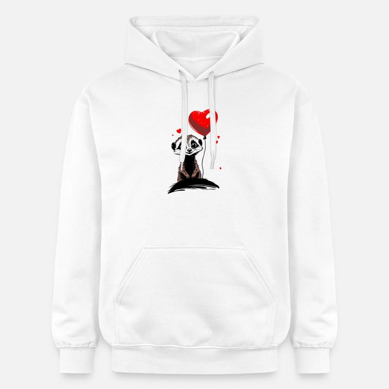 Ballon cœur de suricate - Heartful Creatures - Sweat à capuche Softstyle® Gildan Unisexe - blanc