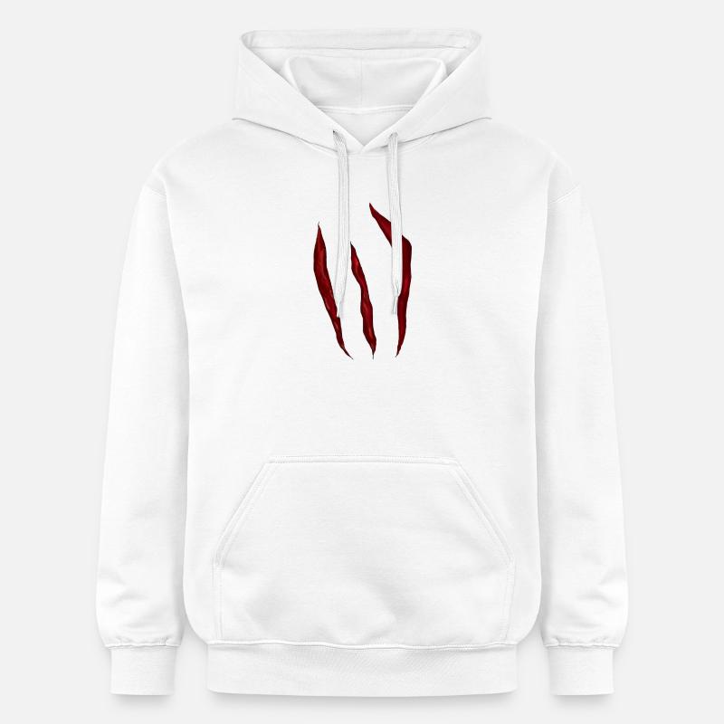 Blood-red scratch marks - Gildan Unisex Softstyle® Midweight Hoodie - white