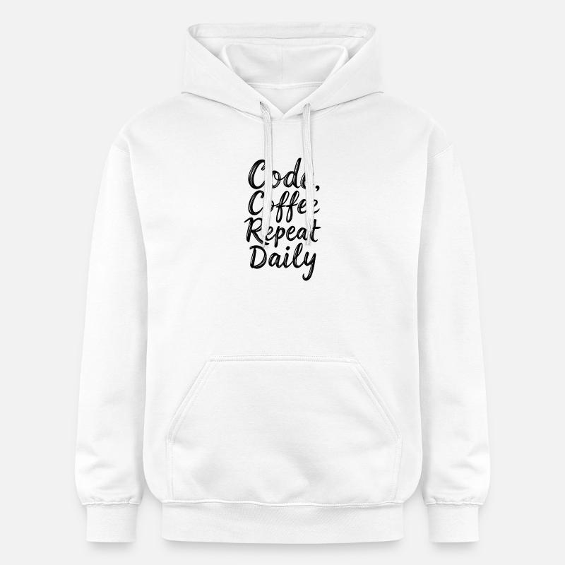 Code Sleep Debug Repeat Programmer Shirt - Sweat à capuche Softstyle® Gildan Unisexe - blanc