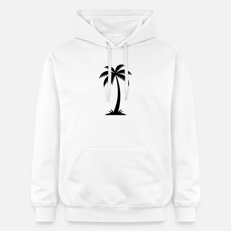 Silhouette de palmier - Sweat à capuche Softstyle® Gildan Unisexe - blanc