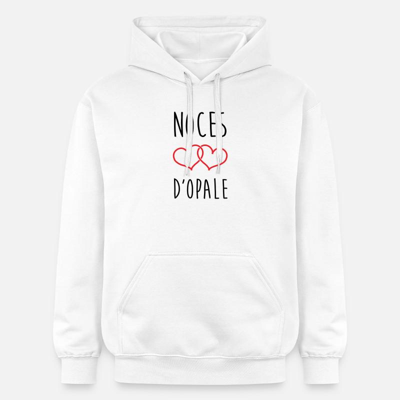 noces d'opale 21 ans d'amour - Sweat à capuche Softstyle® Gildan Unisexe - blanc