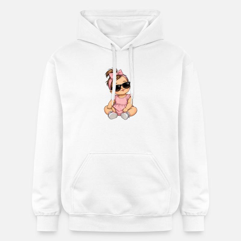 Lunettes de soleil rose bébé - Sweat à capuche Softstyle® Gildan Unisexe - blanc
