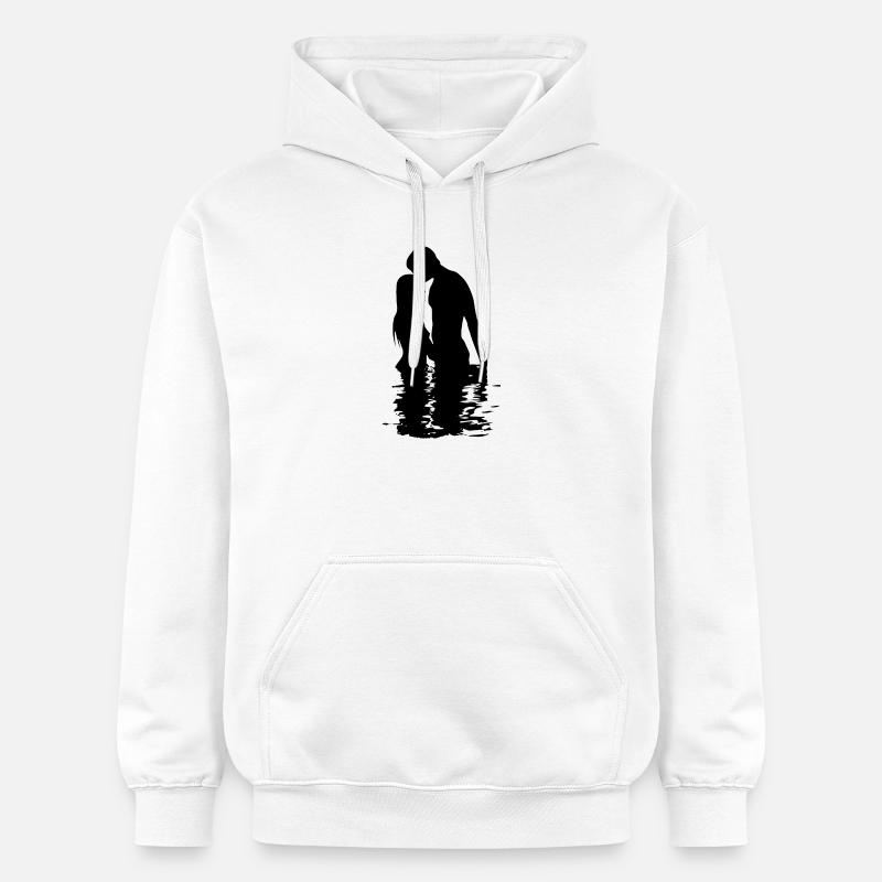 Couple relation cadeau Saint-Valentin - Sweat à capuche Softstyle® Gildan Unisexe - blanc