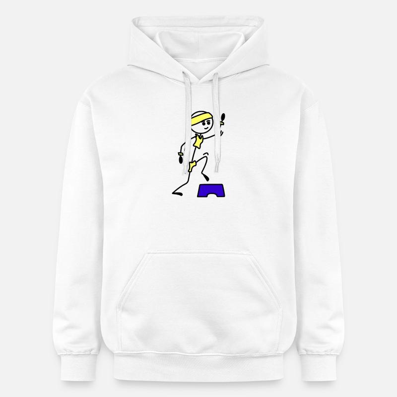 Schritte oder Aerobic Mädchen Trainingsübung - Gildan Unisex Softstyle® Midweight Hoodie - Weiß