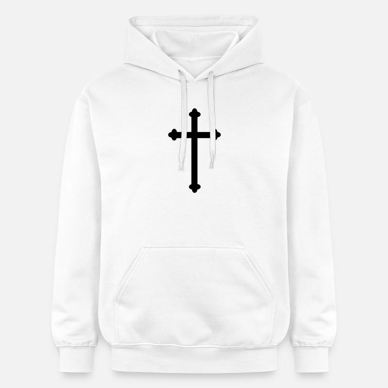 Croix comme image d’ombre - Sweat à capuche Softstyle® Gildan Unisexe - blanc