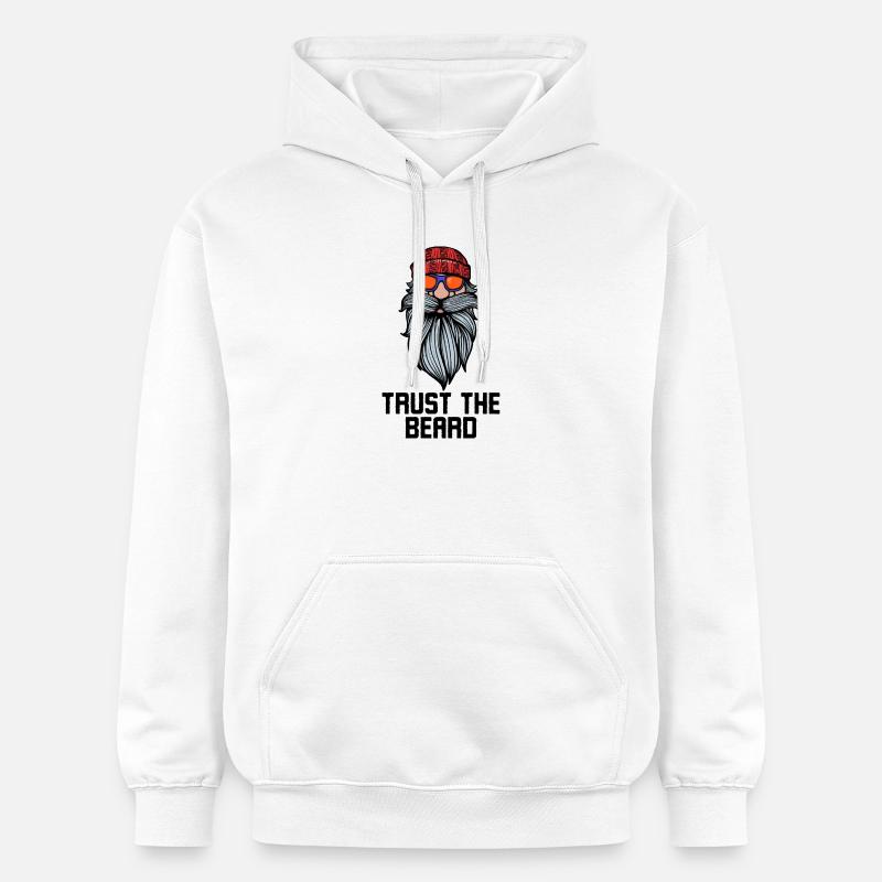 Gesichtsbehaarung Bart Statement Bärtig Vollbart - Gildan Unisex Softstyle® Midweight Hoodie - Weiß