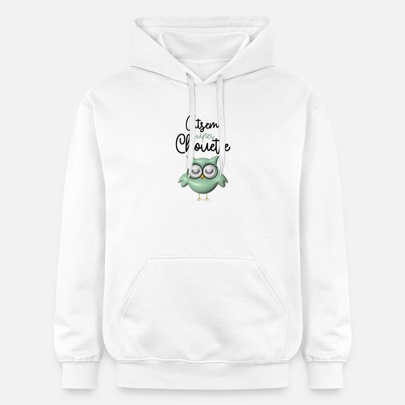 Atsem super chouette verte 3D - Sweat à capuche Softstyle® Gildan Unisexe - blanc