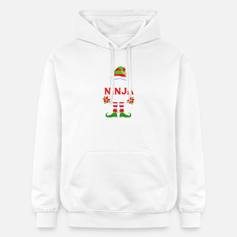 Elfe Elfe Cadeau de Noël Ninja - Sweat à capuche Softstyle® Gildan Unisexe - blanc