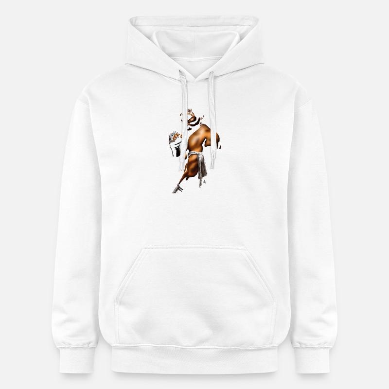 Kampfgeist Boxer Illustration - Sweat à capuche Softstyle® Gildan Unisexe - blanc