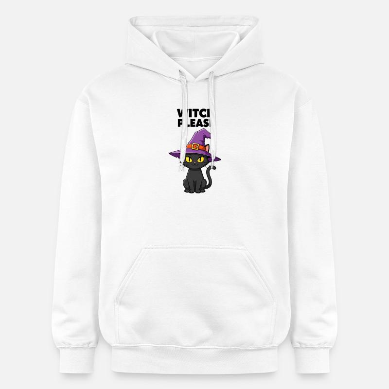 Sorcière chaton de minuit - Sweat à capuche Softstyle® Gildan Unisexe - blanc