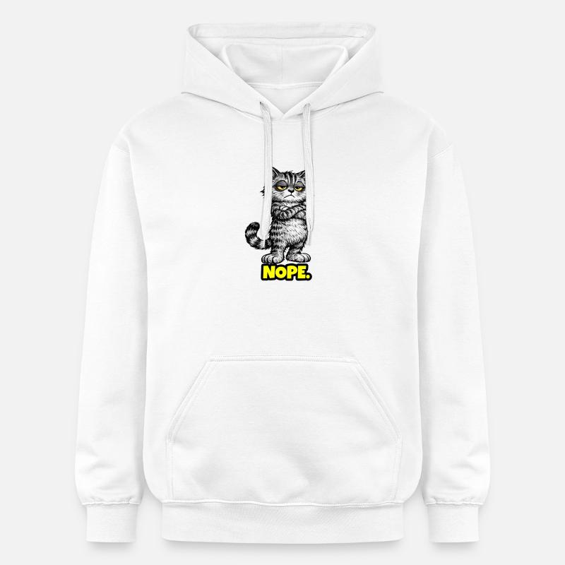 Nope. – Grumpy Katze (Chef Vibes) - Sweat à capuche Softstyle® Gildan Unisexe - blanc