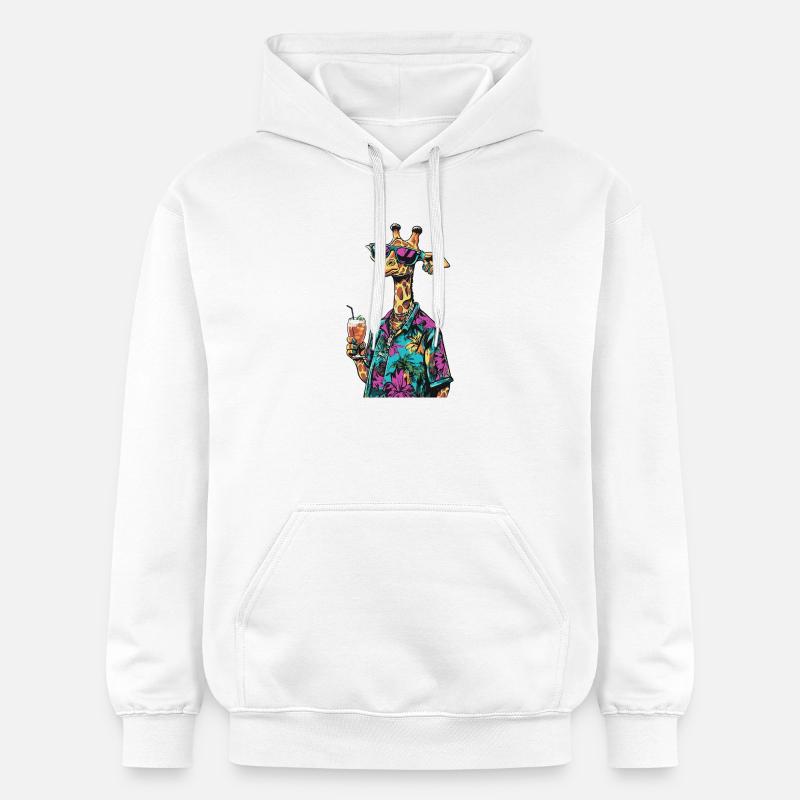 Giraffe Comic Summer - Gildan Unisex Softstyle® Midweight Hoodie - white