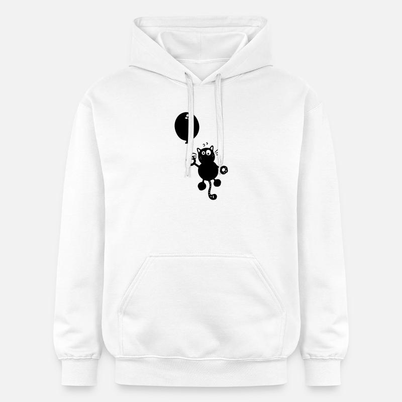 Chat avec ballon - Sweat à capuche Softstyle® Gildan Unisexe - blanc