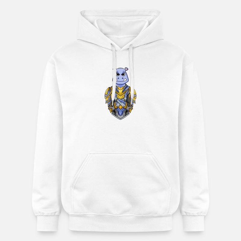 Chevalier hippopotame cool - Sweat à capuche Softstyle® Gildan Unisexe - blanc